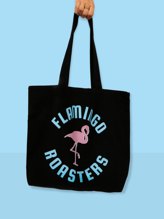 FLAMINGO TOTE BAG BLACK