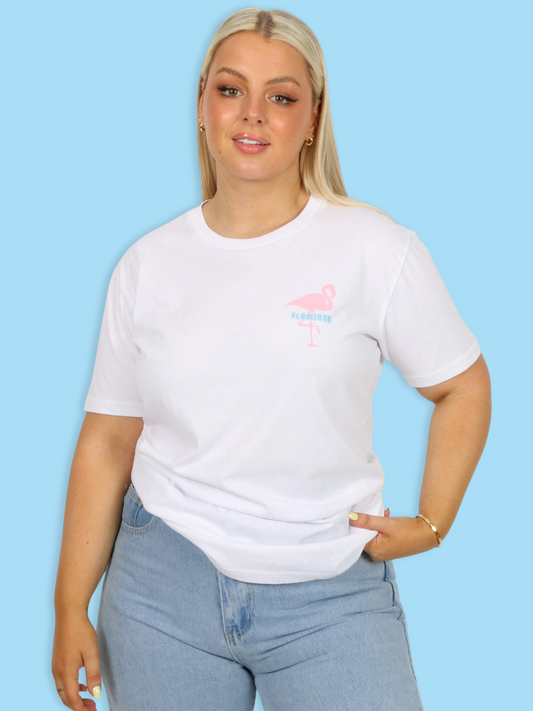 FLAMINGO CLASSIC UNISEX TEE WHITE